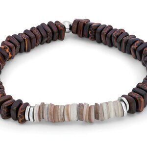Legno Heishi Beaded Bracelet - Brown